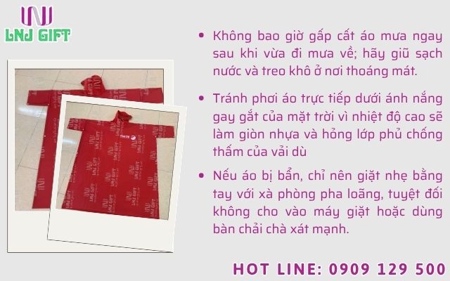 Bí quyết bảo quản áo mưa thiết kế riêng luôn bền đẹp như mới