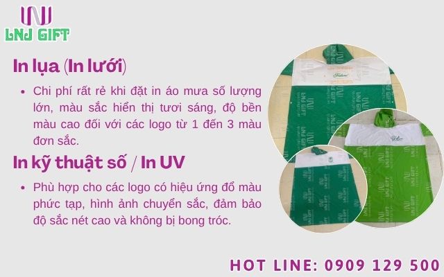 Công nghệ in ấn hiện đại trên áo mưa quà tặng doanh nghiệp