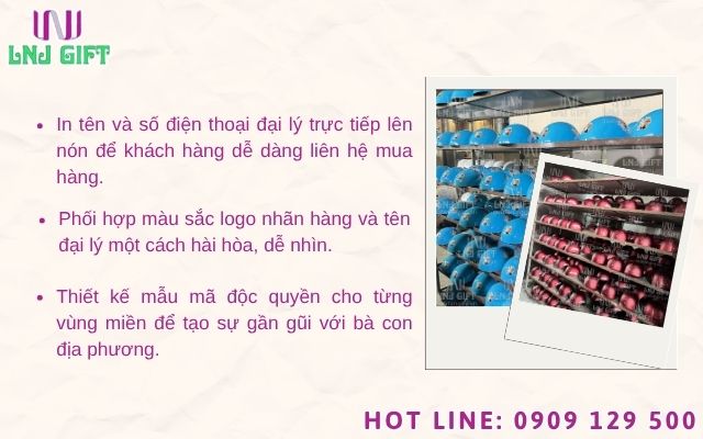 Dịch vụ thiết kế nón bảo hiểm theo yêu cầu với thông tin đại lý rõ ràng, dễ nhìn