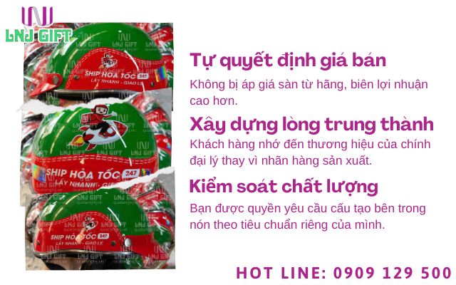 Dòng nón bảo hiểm custom mang thương hiệu riêng
