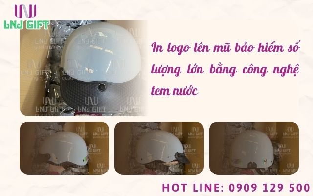 In logo lên mũ bảo hiểm số lượng lớn bằng công nghệ tem nước