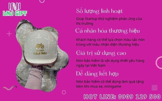 In nón bảo hiểm theo yêu cầu quà tặng cho Startup và SME
