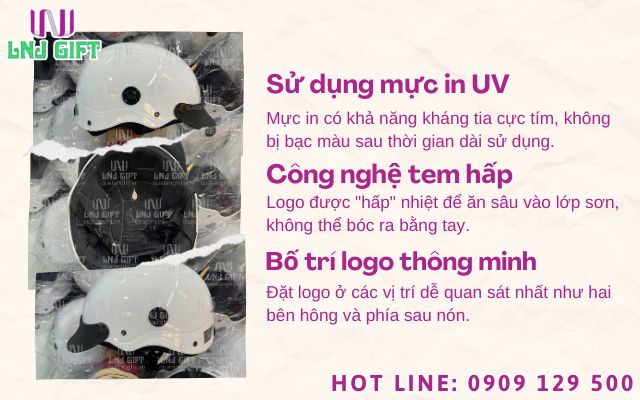 Kỹ thuật in logo lên mũ bảo hiểm chịu nhiệt, chống bong tróc cho tài xế