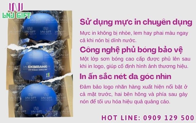 Kỹ thuật in logo lên mũ bảo hiểm chịu lực, chống phai màu