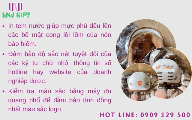 Kỹ thuật in logo lên mũ bảo hiểm số lượng lớn rõ nét các thông điệp chăm sóc sức khỏe
