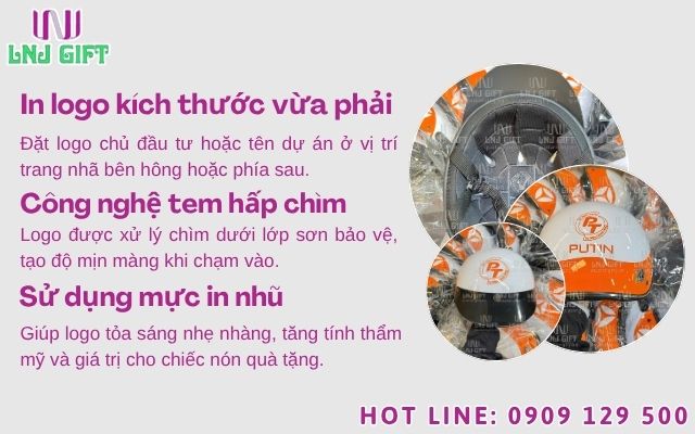 Kỹ thuật in logo lên mũ bảo hiểm tinh tế nhằm tạo thiện cảm với khách hàng