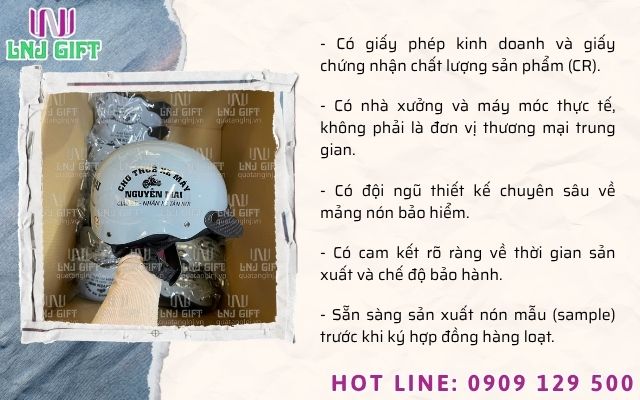 Những lưu ý khi tìm xưởng sản xuất nón bảo hiểm theo yêu cầu
