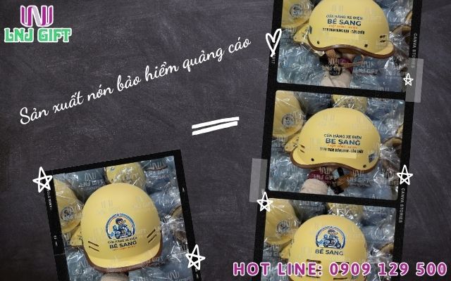 Năng lực sản xuất nón bảo hiểm quảng cáo đáp ứng mọi thời hạn gấp