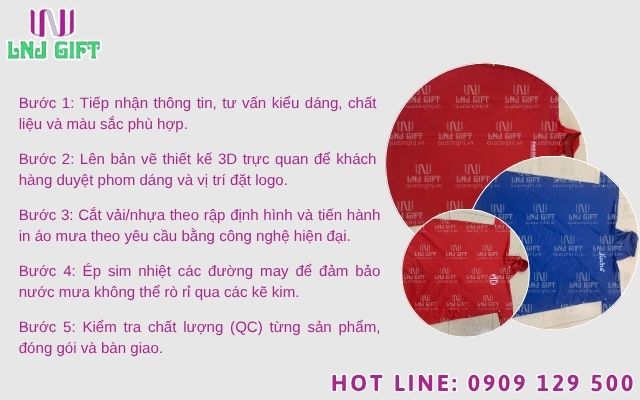 Quy trình làm áo mưa thiết kế chuyên nghiệp tại xưởng