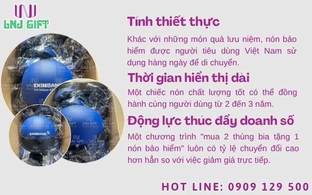 Sức hút của nón bảo hiểm quảng cáo trong các chiến dịch khuyến mãi
