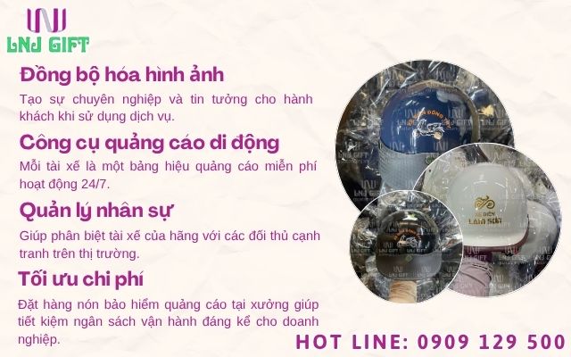 Tại sao các hãng xe công nghệ cần sản xuất nón bảo hiểm quảng cáo số lượng lớn?