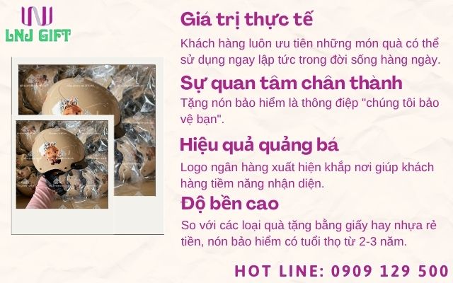 Tại sao nón bảo hiểm quảng cáo là quà tặng mở thẻ và gửi tiết kiệm hiệu quả nhất?