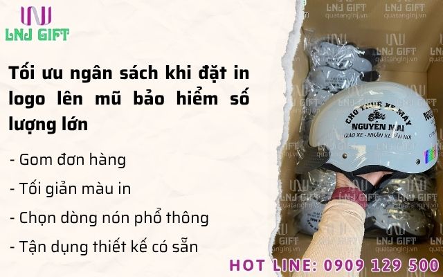 Bí quyết tối ưu ngân sách khi đặt in logo lên mũ bảo hiểm số lượng lớn
