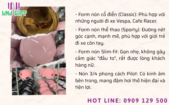 Tư vấn chọn form nón bảo hiểm thiết kế phù hợp với phong cách