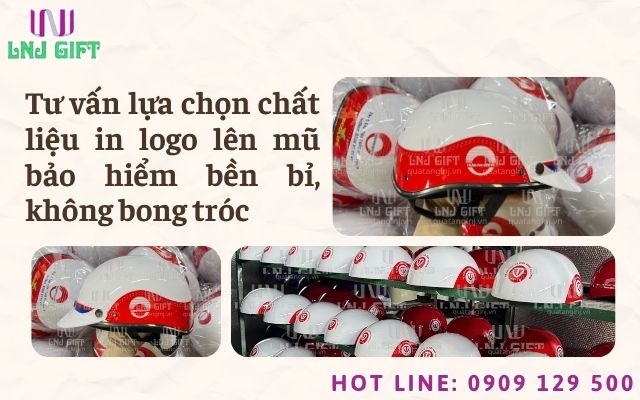 Tư vấn lựa chọn chất liệu in logo lên mũ bảo hiểm bền bỉ, không bong tróc