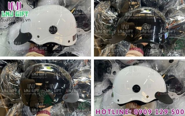 Xưởng in nón bảo hiểm logo công ty với công nghệ in bền màu, sắc nét