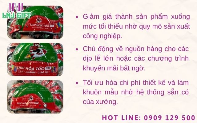 Xưởng làm mũ bảo hiểm số lượng lớn giúp chuỗi cửa hàng tối ưu chi phí