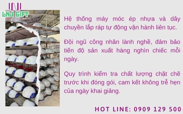 Xưởng làm mũ bảo hiểm số lượng lớn đảm bảo tiến độ cung ứng